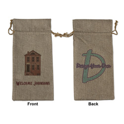 Housewarming Large Burlap Gift Bag - Front & Back (Personalized)