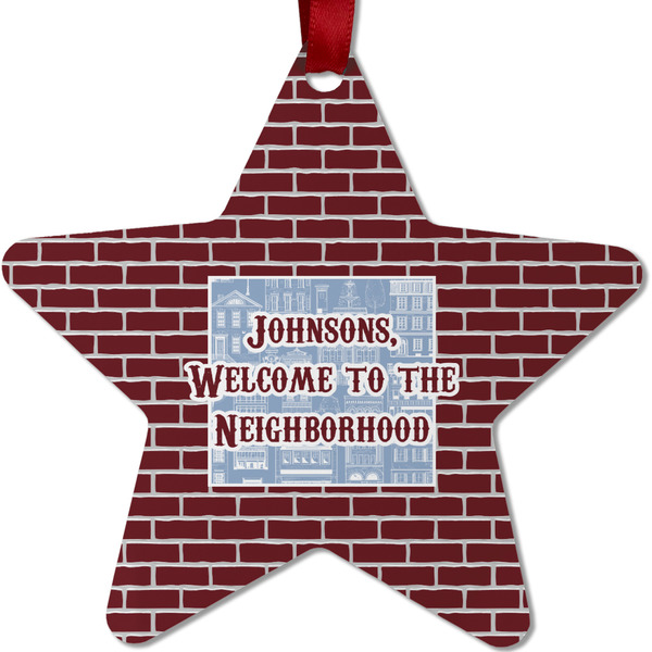 Custom Housewarming Metal Star Ornament - Double Sided w/ Name or Text