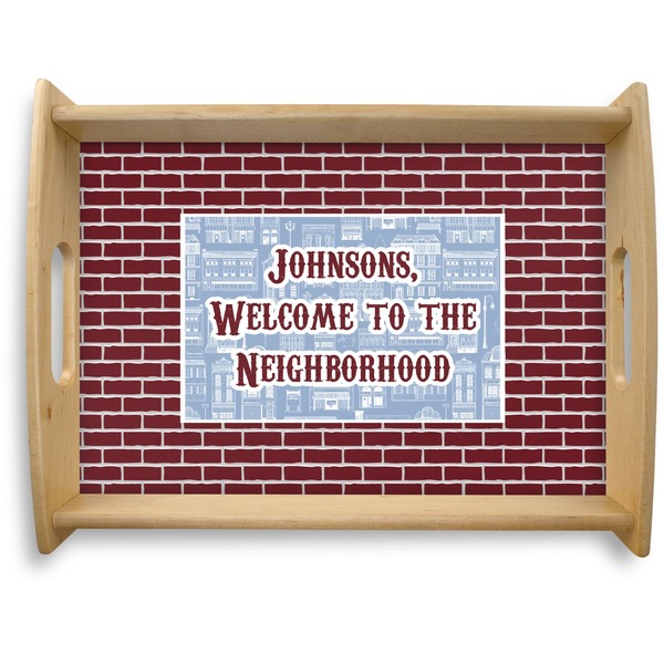 Custom Housewarming Natural Wooden Tray - Large (Personalized)