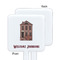 Housewarming White Plastic Stir Stick - Single Sided - Square - Approval