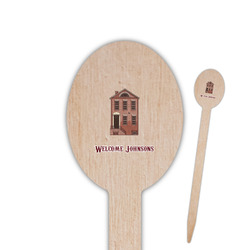 Housewarming Oval Wooden Food Picks - Double Sided (Personalized)