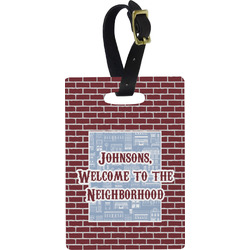 Housewarming Plastic Luggage Tag - Rectangular w/ Name or Text