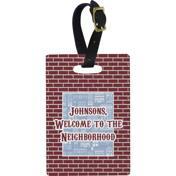 Custom Housewarming Plastic Luggage Tag - Rectangular w/ Name or Text