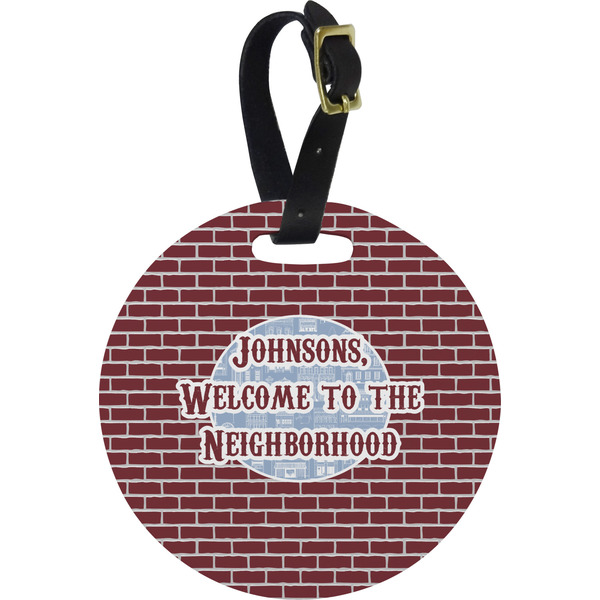 Custom Housewarming Plastic Luggage Tag - Round (Personalized)