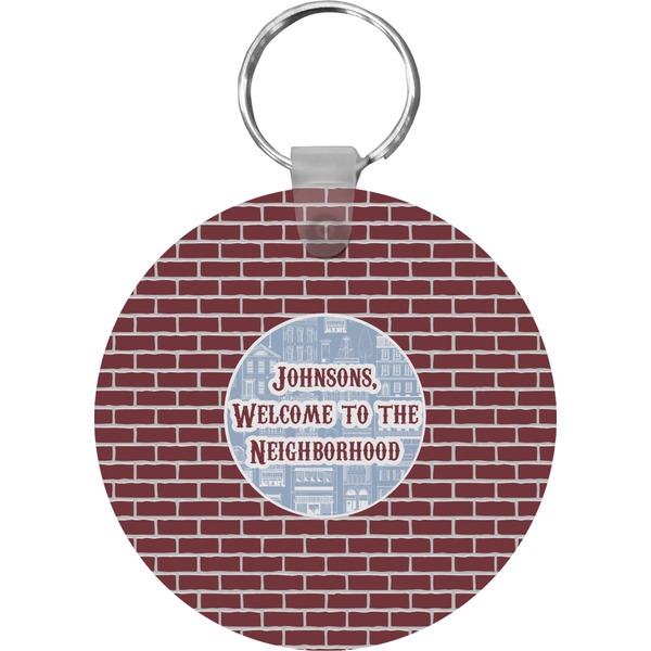 Custom Housewarming Round Plastic Keychain (Personalized)