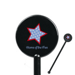 American Quotes 5.5" Round Plastic Stir Sticks - Black - Single Sided