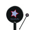 American Quotes Black Plastic 5.5" Stir Stick - Round - Closeup