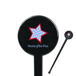 American Quotes 7" Round Plastic Stir Sticks - Black - Single Sided