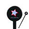 American Quotes Black Plastic 7" Stir Stick - Round - Closeup