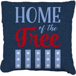 American Quotes Faux-Linen Throw Pillow 16"