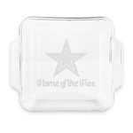 American Quotes Glass Cake Dish with Truefit Lid - 8in x 8in