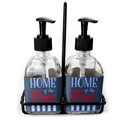 American Quotes Glass Soap & Lotion Bottle Set