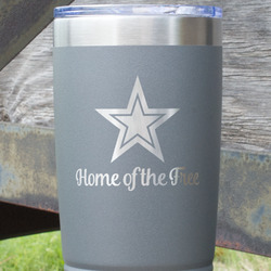 American Quotes 20 oz Stainless Steel Tumbler - Grey - Double Sided