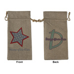 American Quotes Large Burlap Gift Bag - Front & Back