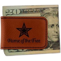 American Quotes Leatherette Magnetic Money Clip - Single Sided (Personalized)