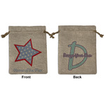 American Quotes Medium Burlap Gift Bag - Front & Back