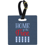 American Quotes Plastic Luggage Tag - Square