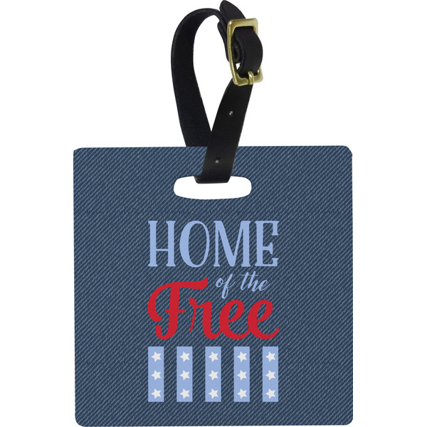 Custom American Quotes Plastic Luggage Tag - Square