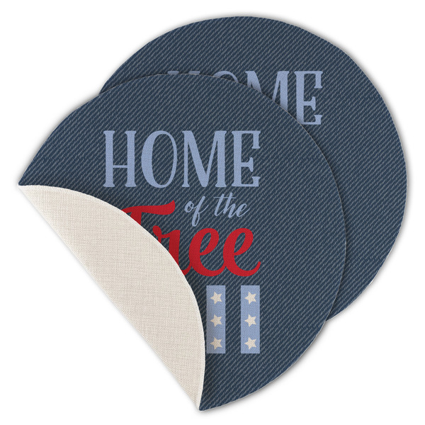 Custom American Quotes Round Linen Placemat - Single Sided - Set of 4