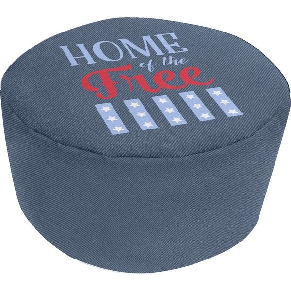 Custom American Quotes Round Pouf Ottoman (Personalized)