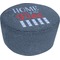 American Quotes Round Pouf Ottoman (Top)