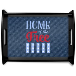 American Quotes Black Wooden Tray - Large