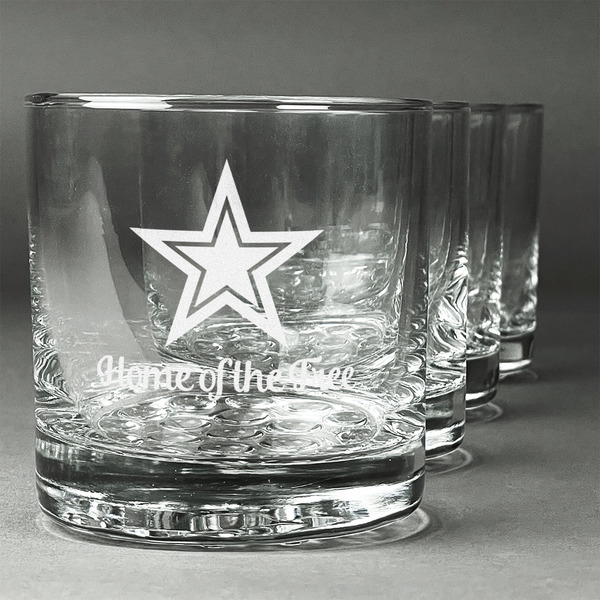 Custom American Quotes Whiskey Glasses (Set of 4) (Personalized)