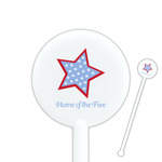 American Quotes 5.5" Round Plastic Stir Sticks - White - Single Sided