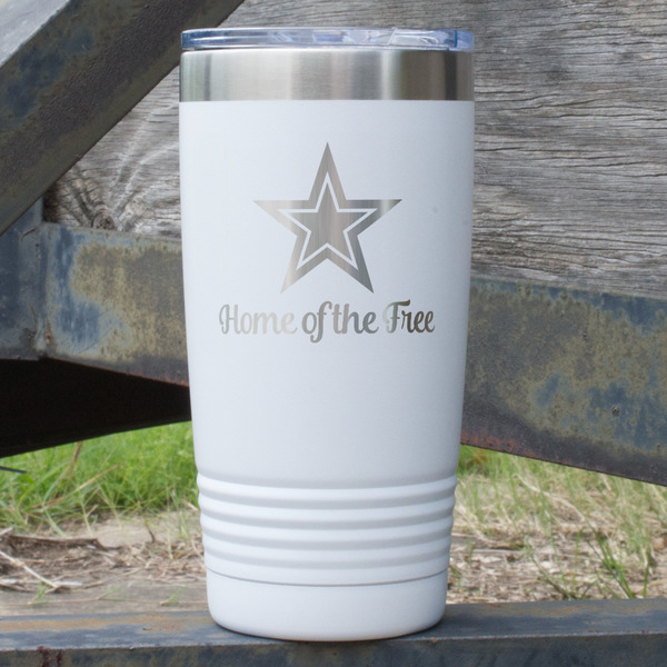 Custom American Quotes 20 oz Stainless Steel Tumbler - White - Double Sided