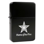 American Quotes Windproof Lighter - Black - Double Sided & Lid Engraved