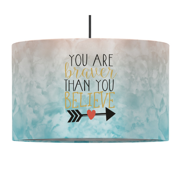 Custom Inspirational Quotes 12" Drum Pendant Lamp - Fabric