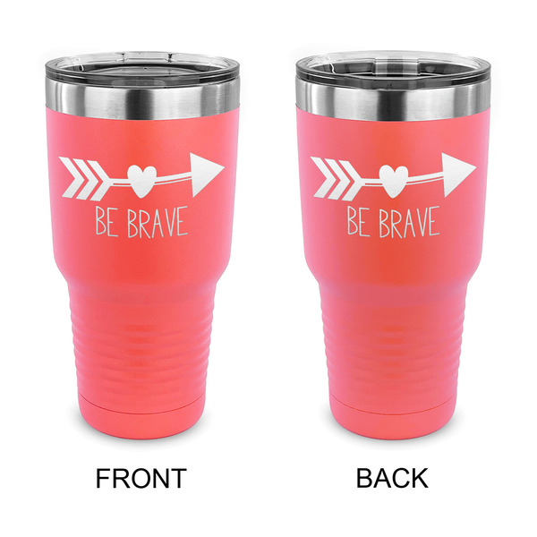 Custom Inspirational Quotes 30 oz Stainless Steel Tumbler - Coral - Double Sided