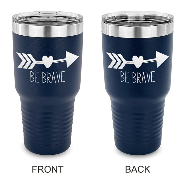 Custom Inspirational Quotes 30 oz Stainless Steel Tumbler - Navy - Double Sided