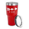 Inspirational Quotes 30 oz Stainless Steel Ringneck Tumblers - Red - LID OFF