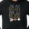 Inspirational Quotes Black Hoodie on Model - CloseUp