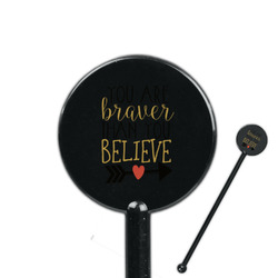 Inspirational Quotes 5.5" Round Plastic Stir Sticks - Black - Double Sided