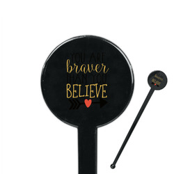 Inspirational Quotes 7" Round Plastic Stir Sticks - Black - Double Sided
