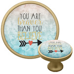 Inspirational Quotes Cabinet Knob - Gold