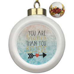 Inspirational Quotes Ceramic Ball Ornaments - Poinsettia Garland