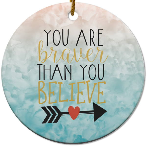 Custom Inspirational Quotes Round Ceramic Ornament