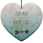 Inspirational Quotes Heart Ceramic Ornament