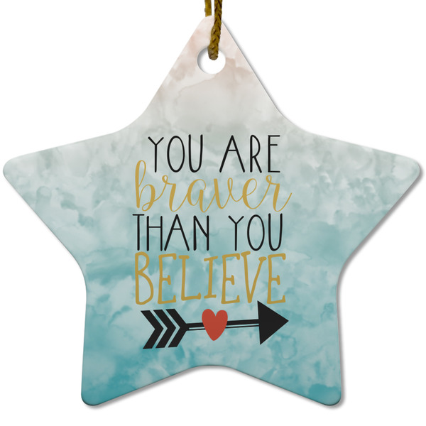 Custom Inspirational Quotes Star Ceramic Ornament