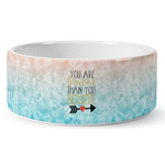 Inspirational Quotes Ceramic Dog Bowl