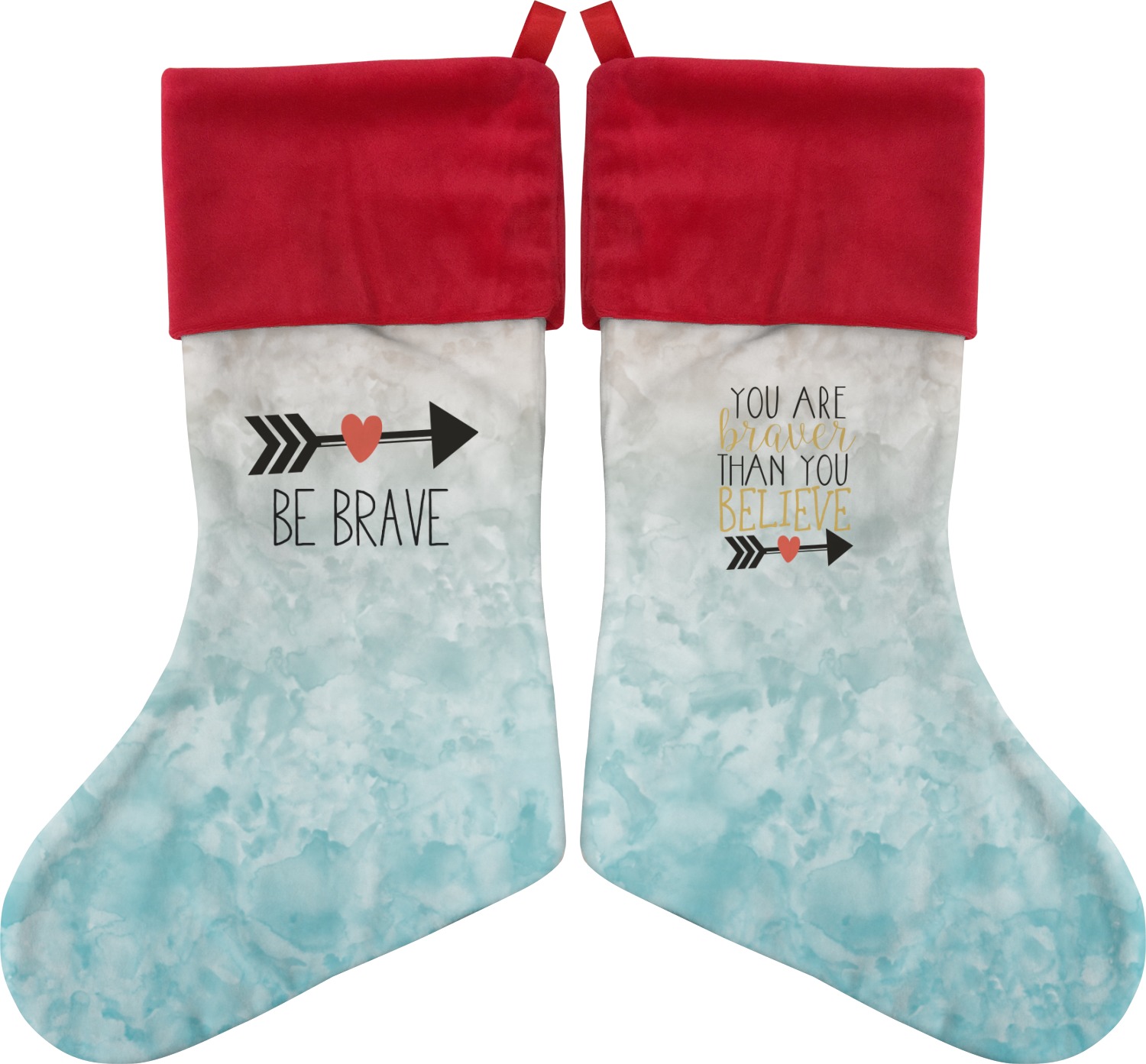 Inspirational Quotes Christmas Stocking - Double-Sided (Personalized) - YouCustomizeIt