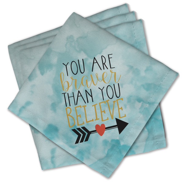 Custom Inspirational Quotes Cloth Cocktail Napkins - Set of 4