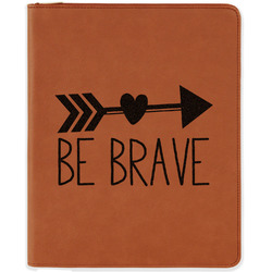 Inspirational Quotes Leatherette Zipper Portfolio with Notepad - Double Sided