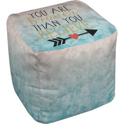 Inspirational Quotes Cube Pouf Ottoman - 18"