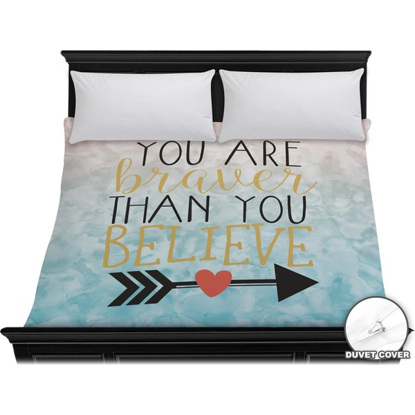 Custom Inspirational Quotes Duvet Cover - King