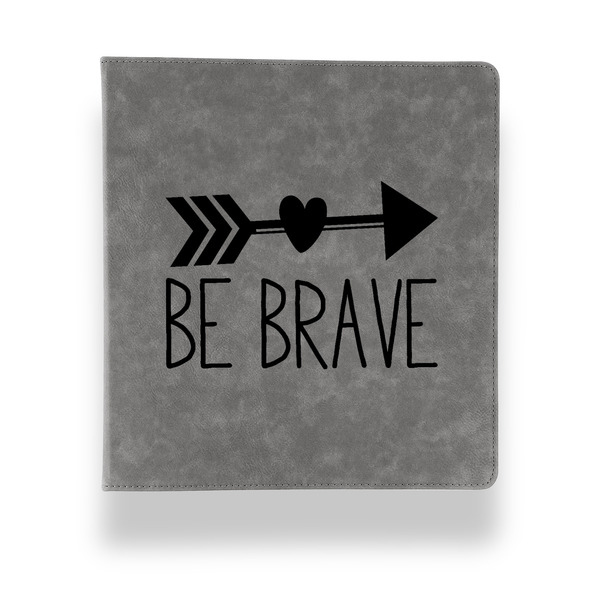 Custom Inspirational Quotes Leather Binder - 1" - Grey