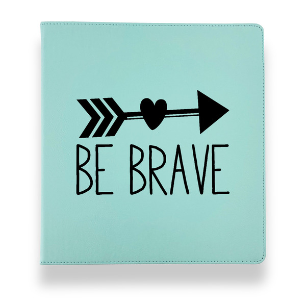 Custom Inspirational Quotes Leather Binder - 1" - Teal